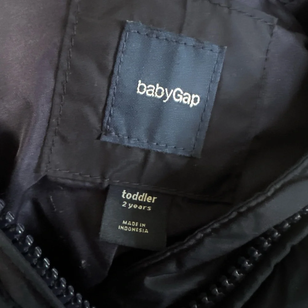 GAP Faux Fur Hood‎ Puffer Vest Navy Blue Toddler Boy 2T